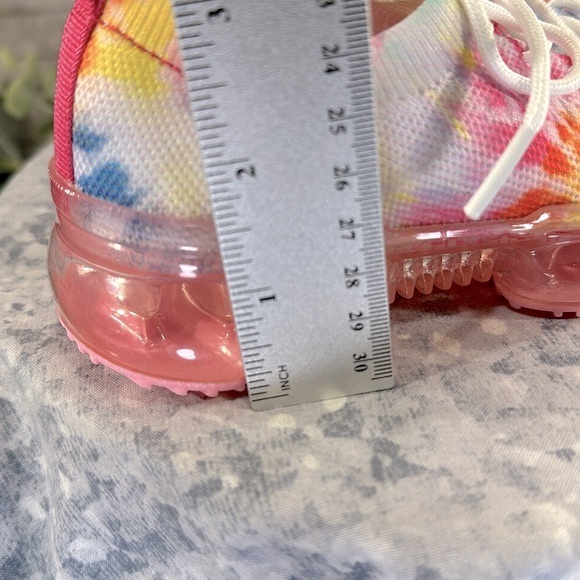 Link Flow-19K Fuchsia TieDye Fly-Knit Stretch Lace-up Fashion Sneakers Girls 10M - Picture 9 of 11